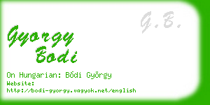 gyorgy bodi business card